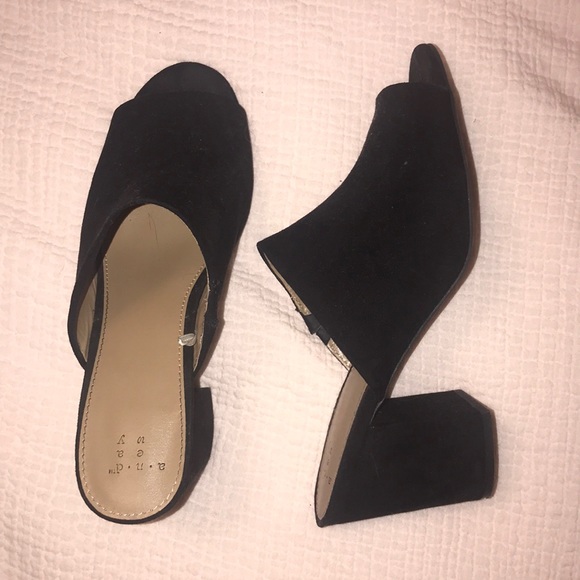 Target | Shoes | Target Black Suede Mule Heels | Poshmark